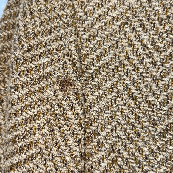 EMANUEL UNGARO Boucle Jacket Blazer Tan Tweed Wool Blend Neutral Classic Size 14 - Picture 5 of 5